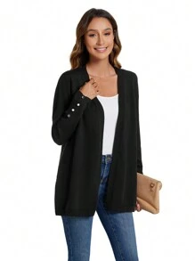 SHEIN LUNE Elegante cárdigan delgado para mujer, otoño/invierno