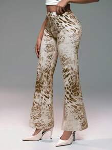 Zolique BAE Fashionable Retro Leopard Print Skinny Fit Women Pants Fall Cloth For Women - Multicolor - View 7