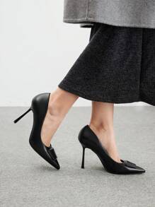 CUCCOO BIZCHIC New Versatile Pointed Toe High Heel Shoes For Women - Black - View 4