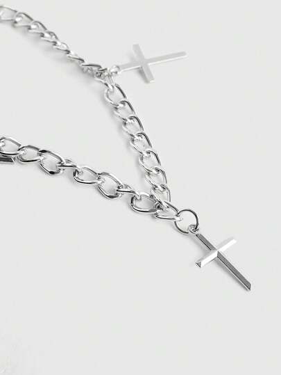 Goth Jupe mini gothique vintage romantique en velours avec chaîne en croix, pour Halloween