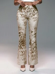 Zolique BAE Fashionable Retro Leopard Print Skinny Fit Women Pants Fall Cloth For Women - Multicolor - View 5