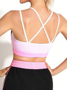 SHEIN Sports Cheerleader Dance Training Sports Bra For Women For Valentine - Black - View 2