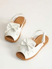 幼儿女童凉鞋拖鞋儿童鞋夏季女童平底凉鞋魔术贴鞋 - 白色 - 查看 2