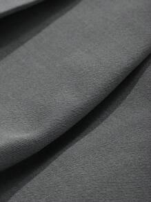 DAZY Falda gris de línea A, con pliegues, bolsillo delantero y botones para mujer