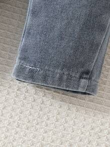 SHEIN Baby Girl Sweet Bowknot Pattern Washed Denim Pants, Spring/Summer - Blue - View 6