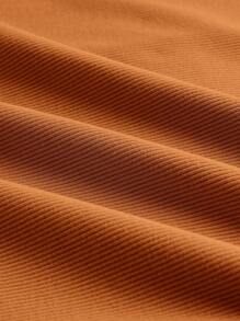 SHEIN BASICS Bộ đồ liền thân dài tay thường ngày có khóa kéo nửa thân màu trơn dành cho nữ - màu nâu - Xem 6