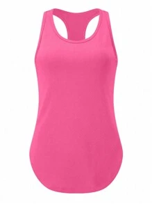 Easify SHEIN Sport 3 stuks dames effen kleur ronde hals gekruiste rug tanktop en leggings sportsets, casual dames workoutset dames leggingset