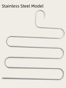 1 件不锈钢 S 形衣架 - 防滑节省空间收纳架，适用于裤子、牛仔裤和围巾，多功能衣柜收纳解决方案，衣柜收纳架，家庭收纳必备