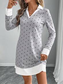 EMERY ROSE Women Patchwork Mini Dress - Black - View 4