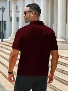 Manfinity Homme 大码男式短袖纯色休闲通勤 Polo 衫