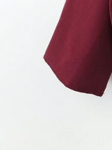 Plus Size Women V-Neck Loose Blouse, Autumn/Winter New Arrival For New Year Clothes - Red - View 4