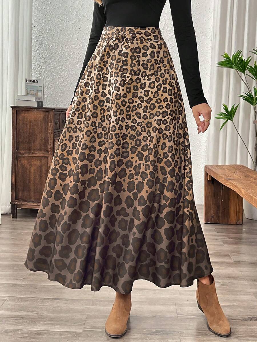 EMERY ROSE Vintage Cheetah Print Vacation Outfits Woman Women Leopard Print Casual Everyday Skirt, Minimalist & Fashionable - Multicolor - View 1
