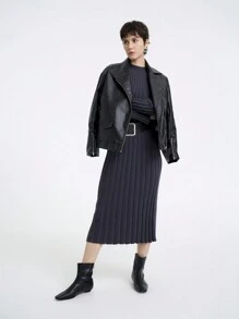 Aalyst Women Simple Semi-Turtleneck Knitted Sweater Dress Fall Cloth For Women