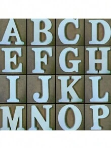 1pc 20cm Large White Wooden Capital English Alphabet & Number Ornament Best Gifts Birthday