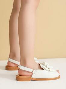 Sandálias Brancas para Meninas, Chinelos de Moda Infantil, Calçados de Verão para Crianças, Sandálias Rasteiras para Meninas - Branco - Visão 5