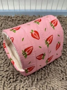 1PC Cartoon Print Padded Enclosed Triangular Pet Sleeping Bag Warm Cozy For Small Birds Autumn Winter