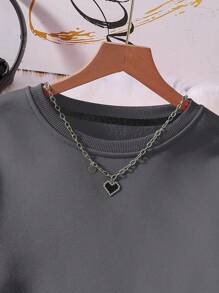 INAWLY 素色落肩袖衛衣和衛褲