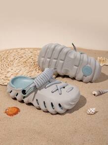 儿童时尚百搭透气一体式镂空沙滩凉鞋，潮流鞋 - 彩色 - 查看 2