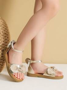 Girls' Summer Sandals, Children Shoes, Little Girl Gold Color Flat Sandals, Teenage Casual Sandals