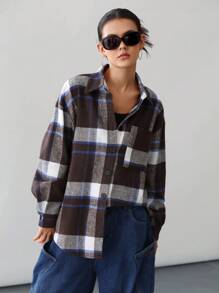 Aveloria Affinna 女士休闲通勤日常格子长袖衬衫 - 彩色 - 查看 5