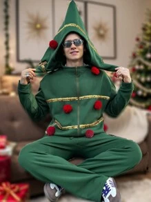 Manfinity VCAY Men's Knit Fashion Casual Loose Long Sleeve Open Front Jacket, Christmas Style, Going Out Fashion Colorful Jacket, For Friends, Husband, Boyfriend Gifts