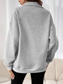 INAWLY Women's Fashion High Collar Half-Zip Front Casual Hoodie Sweatshirt