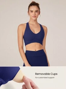 GLOWMODE FeatherFit™ Ruched Racerback Sports Bra Gym