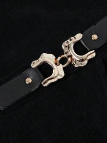 SHEIN Clasi 大码女式纯色无袖简约休闲毛衣连衣裙长款女装 - 黑色 - 查看 6