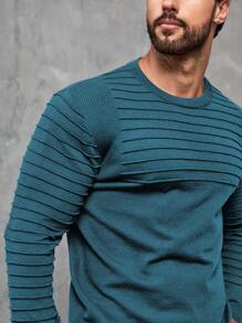 Manfinity Homme Plus Size Men's Simple Style Casual Everyday Sweater - Cadet Blue - View 6
