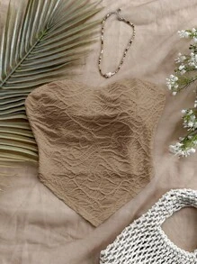 Soleia Women's Textured Solid Color Tube Top