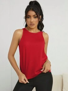 Easithlete Áo thun thể thao lưng lưới, in chữ rỗng, áo ba lỗ tập luyện - Đỏ - Xem 5