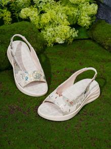 Giày sandal thể thao đế dày thêu hoa thoáng khí dễ thương & thời trang cho bé gái - Nhiều màu - Xem 5