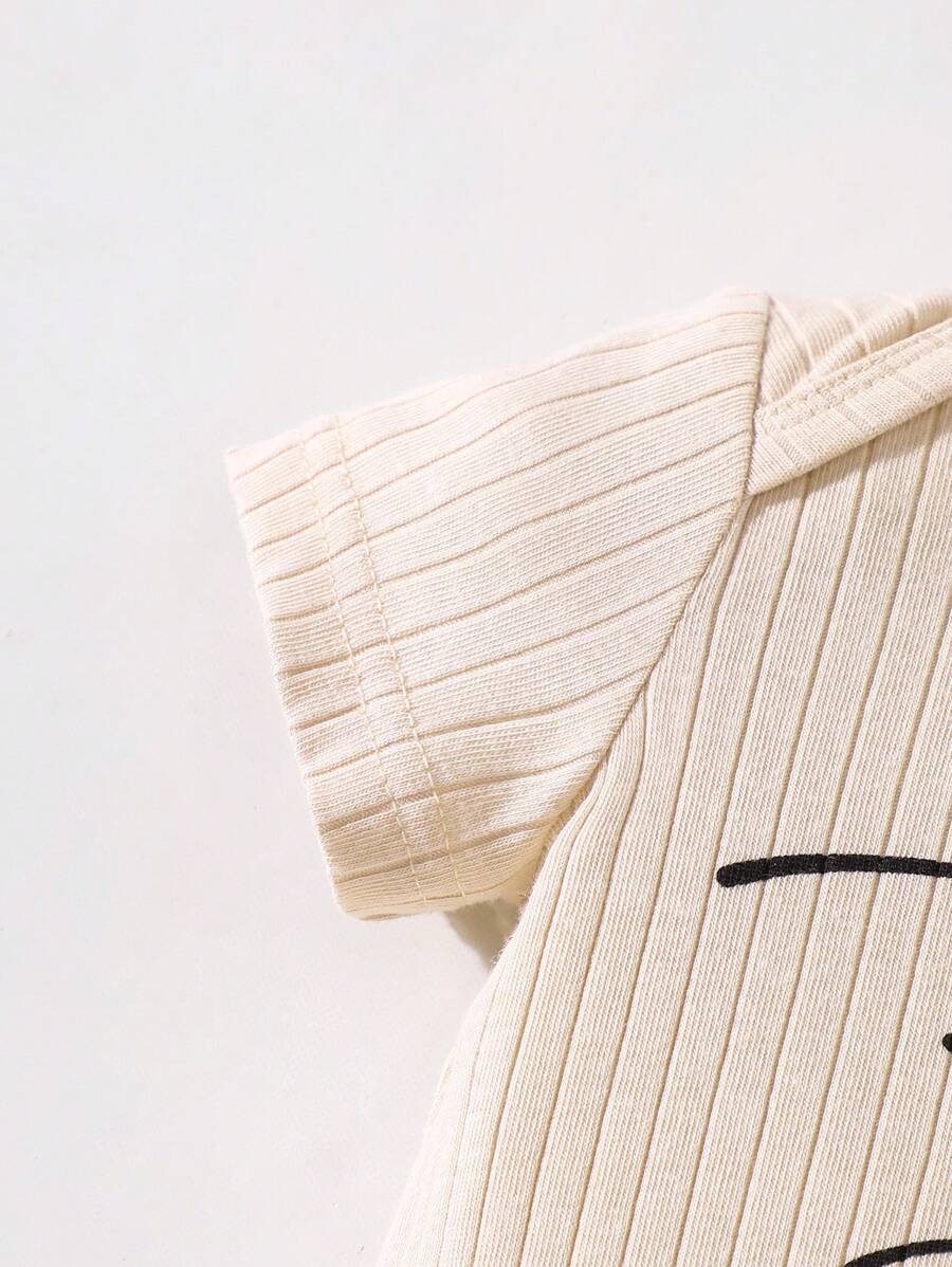 SHEIN 2 Peças Conjunto de Macacão e Chapéu Estampado com Letras de