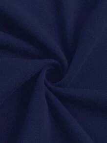 SHEIN Essnce 海军蓝复古汽车图案休闲宽松女式 T 恤，适合夏季 - 藏蓝色 - 查看 4