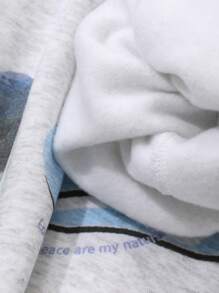 DAZY Men's Letter Print Sweatshirt Set, Autumn - Grey - View 8