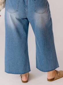 Aralina Curve High Waist Wide Leg Vintage-Inspired Denim Jeans