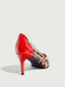 CUCCOO SZL Women's Fashion Leopard Print Pointed Toe High Heel Pumps Valentine's Day - Brown - View 4