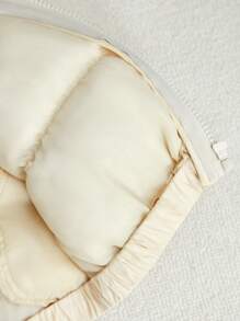SHEIN Babygirl Cute Versatile Warm Solid Color Fleece Jacket, Autumn/Winter - Apricot - View 7