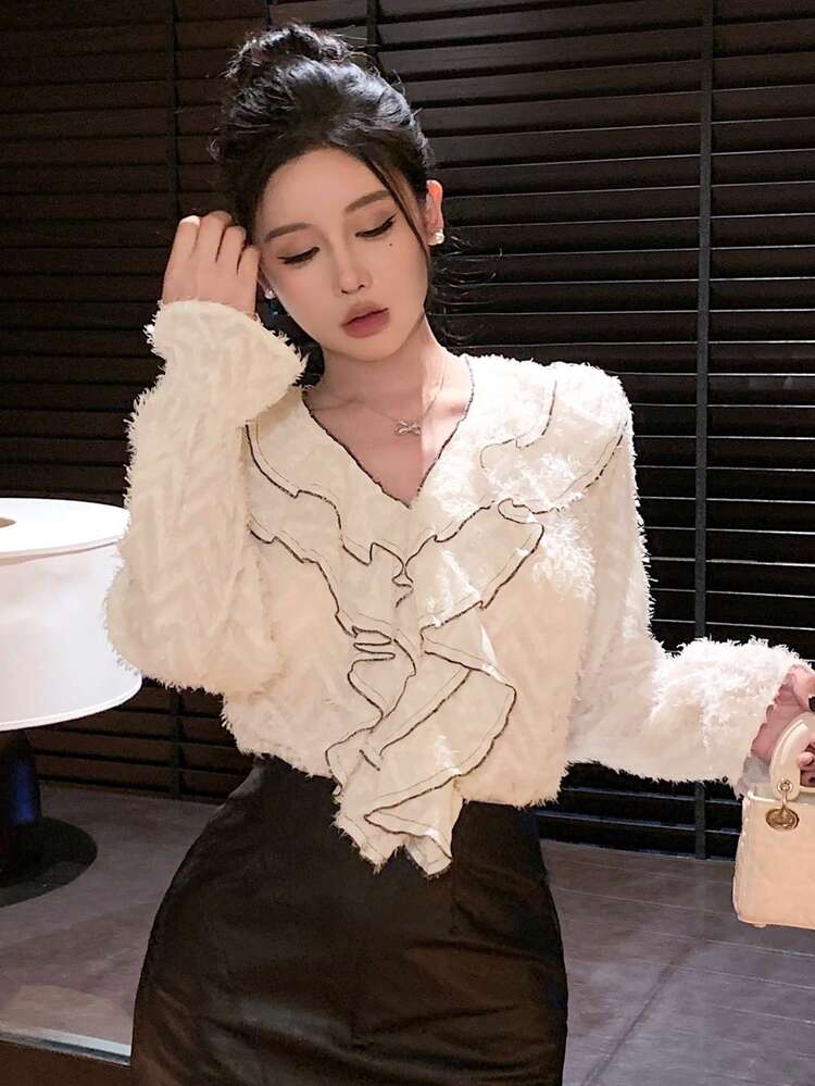 Women's New Spring/Summer Office Wear Blouse,Ruffle