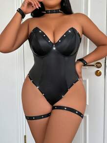 6pcs Plus Size Women Sexy Tube Top Bodysuit