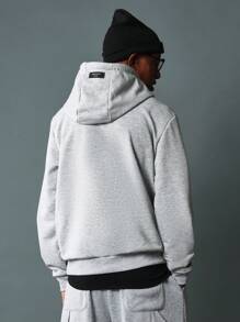 SUMWON Essential Drawstring Hoodie Ultra Soft Fleece Athletic Workout Lounge Wear Winter Fall Casual Sportswear Athletic Loungewear Training Activewear - Grey - View 2