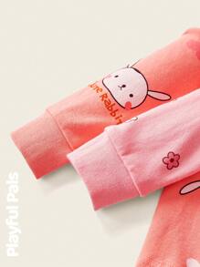 SHEIN 1 Pc Young Girls Sweatshirts Rabbit Fun Cartoon Print Cute/Vintage/Casual/ Spring/Summer - Multicolor - View 5