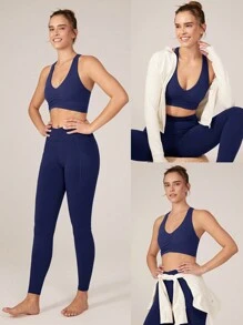 GLOWMODE FeatherFit™ Ruched Racerback Sports Bra Gym
