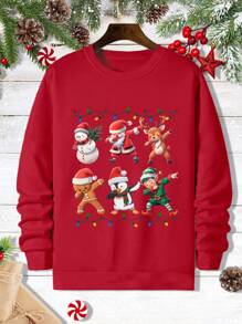 Manfinity Homme Men's Spider Print Crew Neck Long Sleeve Pullover Sweatshirt - Red - View 1