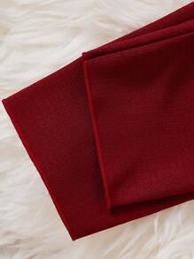 Young Girl Minimalist Lovely Cherry Embroidered Burgundy Loose Fitting 2pcs Pajama Set,Comfortable - Burgundy - View 7