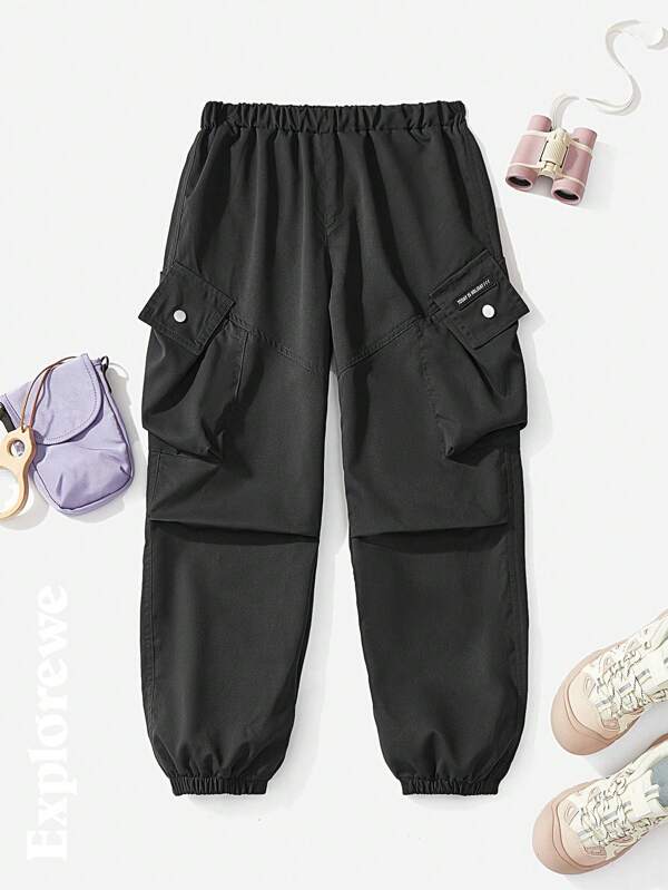 SHEIN 1pc Unisex Teens' Casual Loose Urban Style Cargo Pants With Pockets, Comfortable, Versatile For Outdoor, Daily Wearing, School, Parties And More