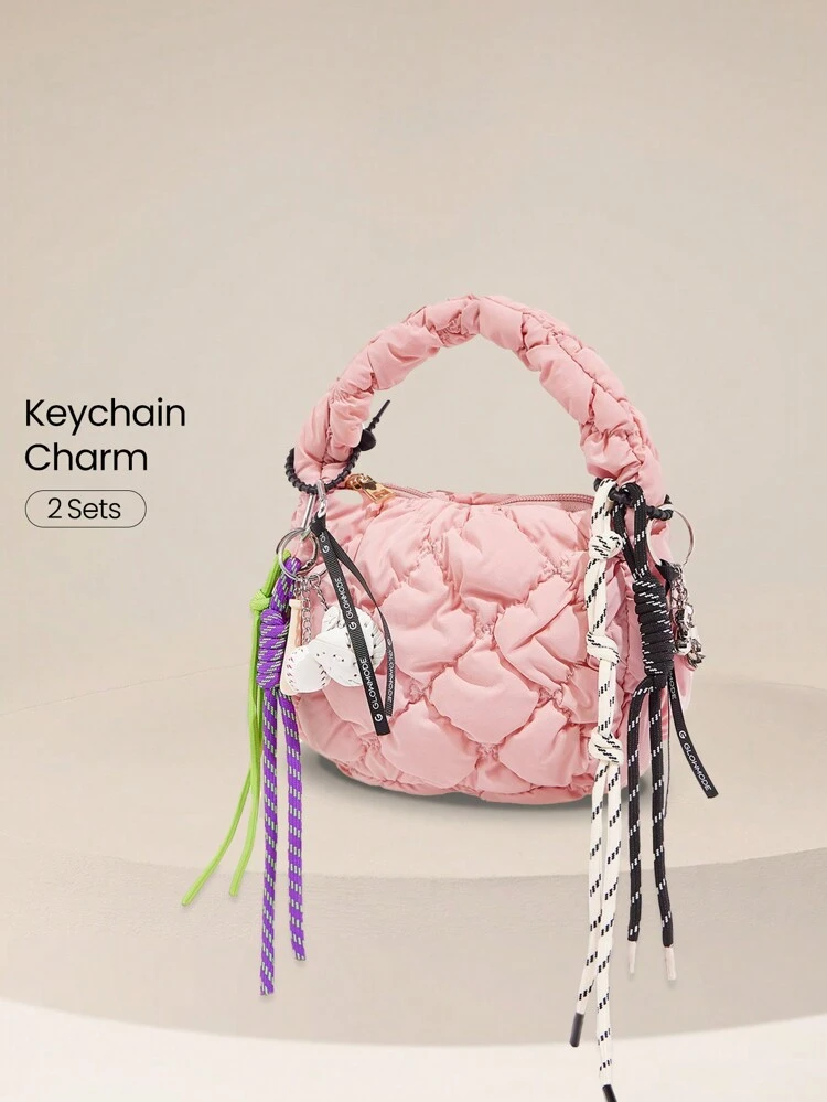 2-Piece Sporty Handbag Charm Accessories Pendant Keychain Set Daily Casual