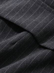 DAZY Women's Asymmetric Striped Button Waist Band Skirt Fall Skirts - Dark Grey - View 7