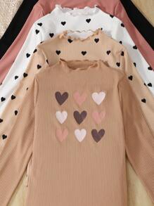 SHEIN Hauts de base casual en tricot de couleur unie avec manches longues et élastique pour les adolescentes. Plusieurs pièces, idéal pour le port casual, quotidien et l'école en automne et hiver. Indispensable et polyvalent. Assortissant mère et fille