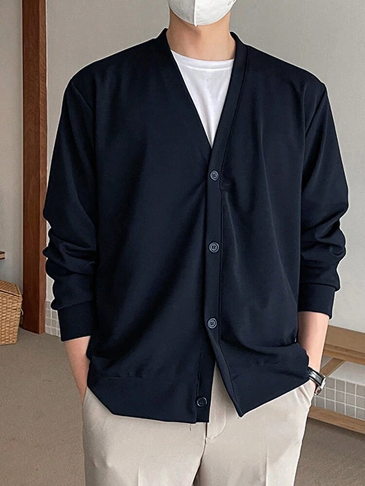Men's Solid Button Cardigan Jacket Fall,Winter